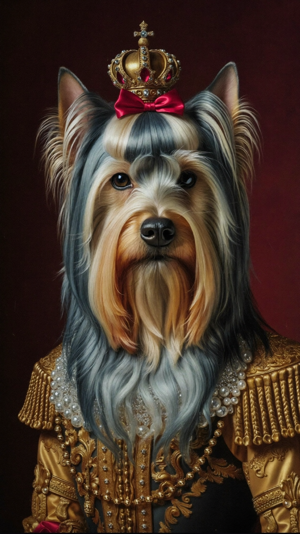 Yorkshire Terrier em estilo realeza